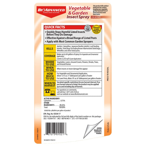 BioAdvanced EPA-registered cyfluthrin concentration for outdoor use.