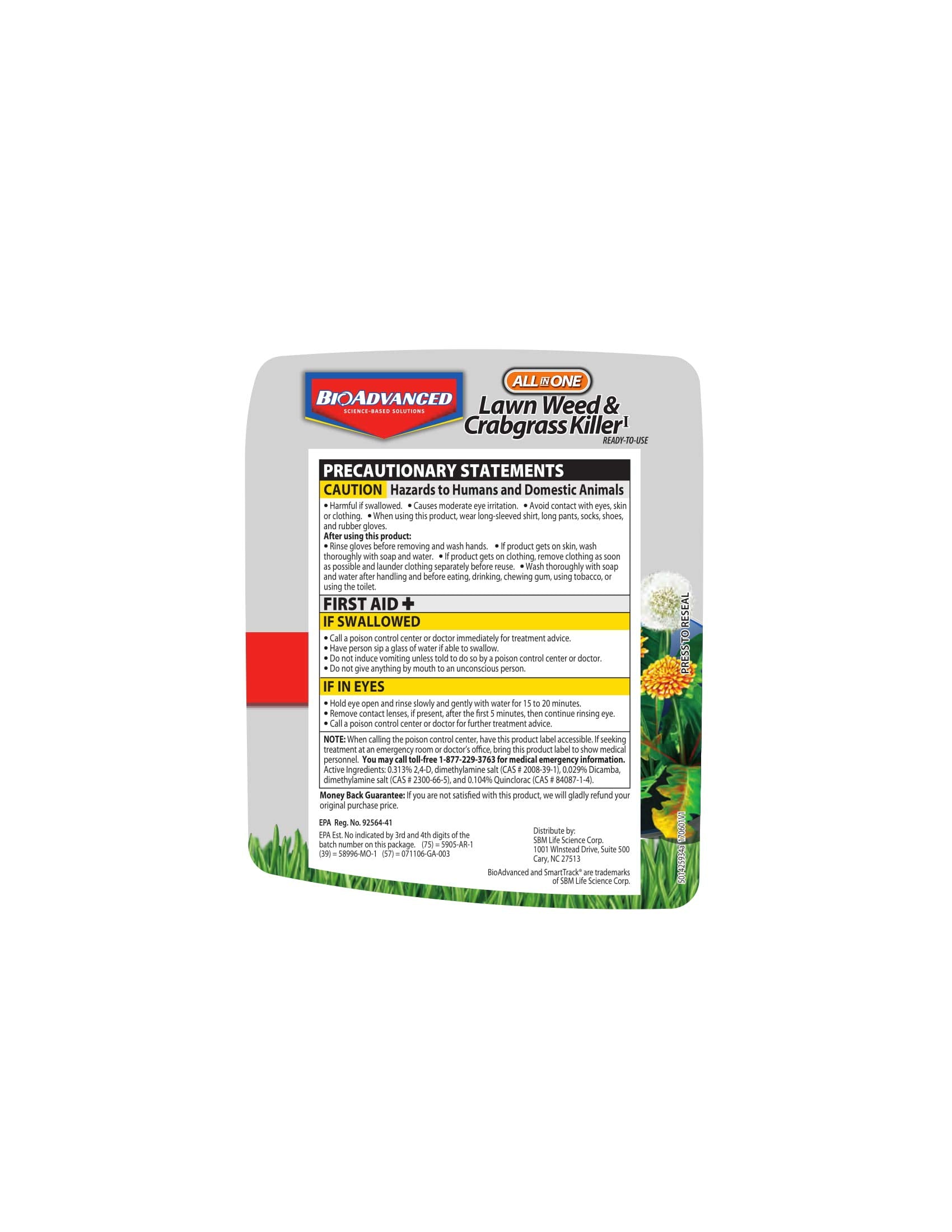 BioAdvanced product label with EPA registration and usage directions.