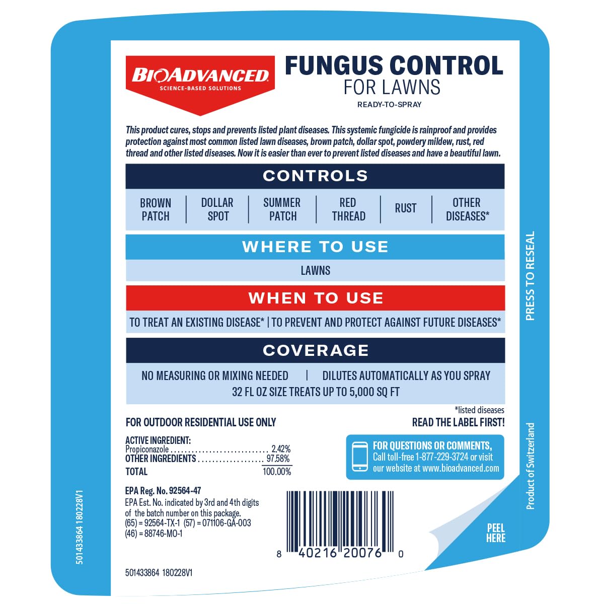 Rainproof protection provided by BioAdvanced Fungus Control for Lawns
