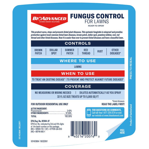 Rainproof protection provided by BioAdvanced Fungus Control for Lawns