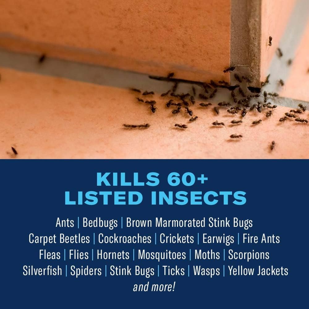 BioAdvanced Home Pest Plus Germ Killer spray action demonstrates quick surface treatment