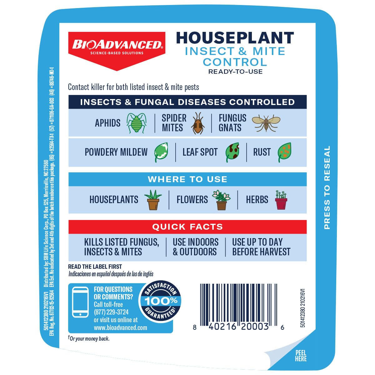 BioAdvanced Indoor Plants and Herbs coverage for versatile protection.