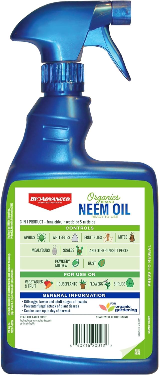 BioAdvanced Neem Oil targets aphids on plants with non-toxic, easy-to-use spray.
