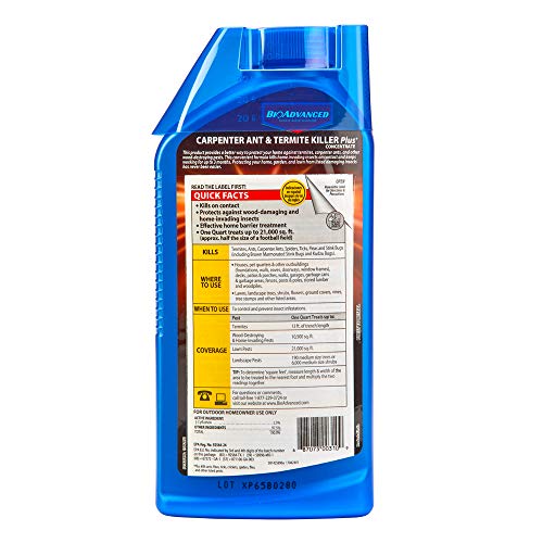 Outdoor application on lawn and deck using BioAdvanced spray for quick control.