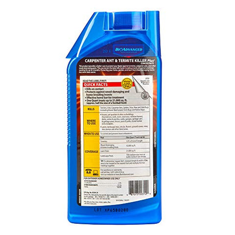 Outdoor application on lawn and deck using BioAdvanced spray for quick control.