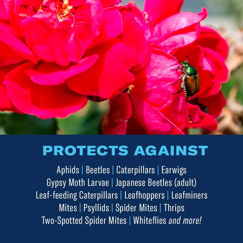 BioAdvanced powdery mildew and black spot protection for leaves.