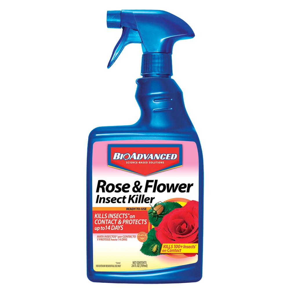 BioAdvanced Rose and Flower Insect Killer bottle ready-to-use spray protects roses on contact