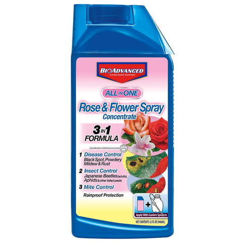 BioAdvanced Rose and Flower Spray bottle ready to protect roses and vines.
