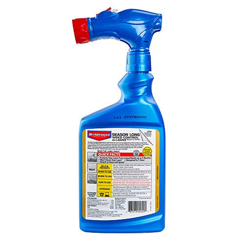 BioAdvanced Season Long Weed Control sprayer-application showing even lawn coverage