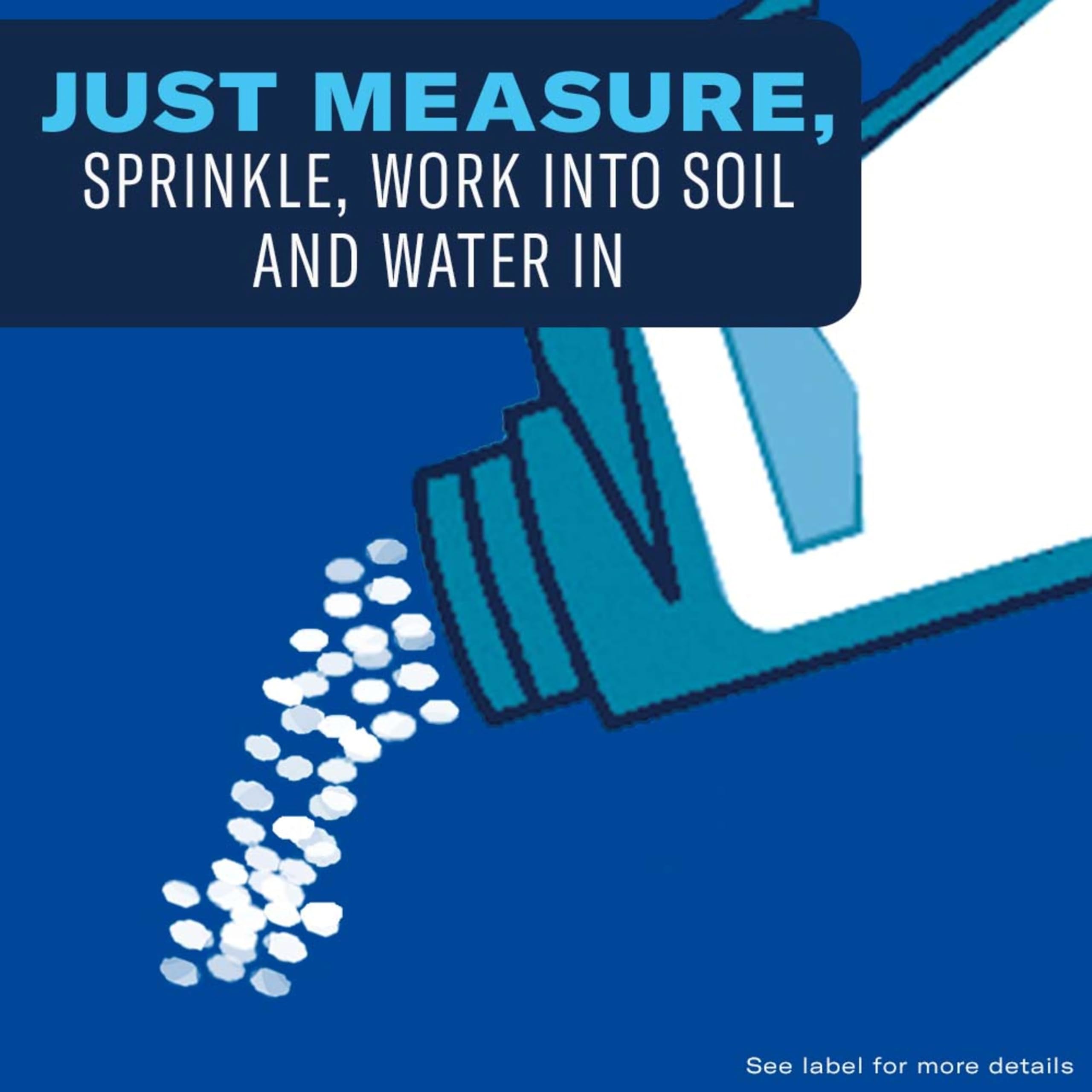 Slow-release fertilizer nourishing shrubs to promote healthier growth.