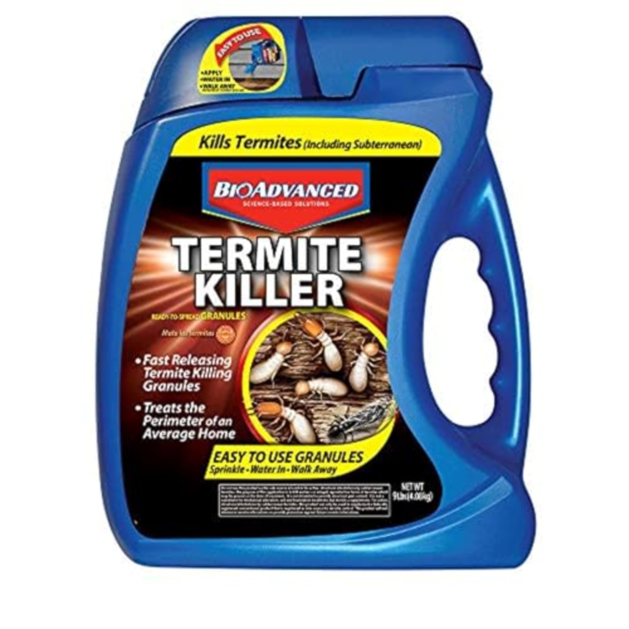 BioAdvanced Termite Killer Granules 9 lb bag for perimeter coverage around your home.