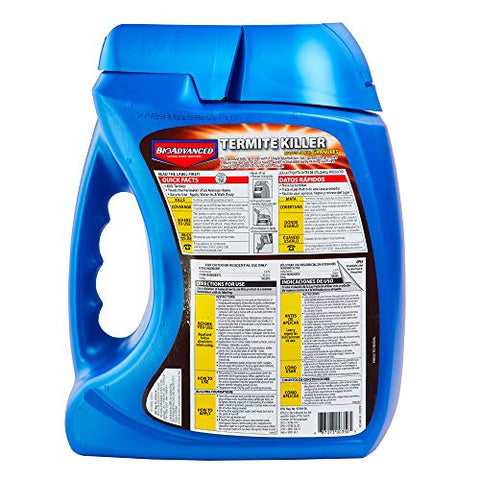 Built-in 6-inch spout enables precise application along foundations.