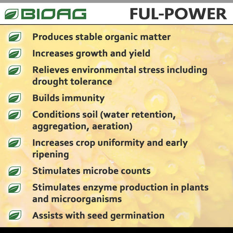 BioAg Ful-Power hydroponics setup demonstrates compatibility with soil-less systems.