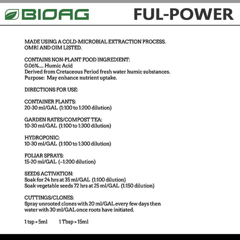 BioAg Ful-Power pouring application enables even distribution across plants.