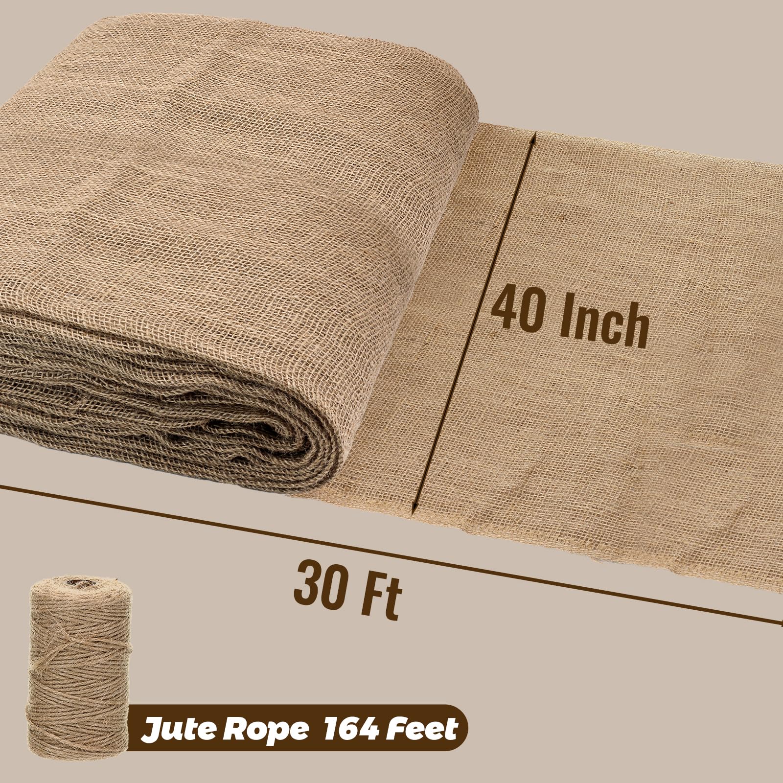 Biobubana jute rope—durable 164 ft length for tying and securing