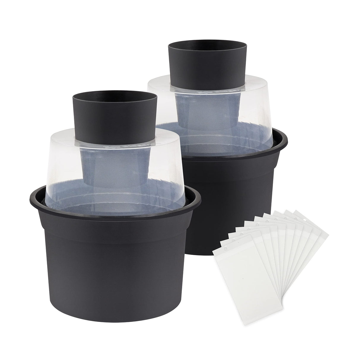 Biogents GAT2 outdoors trap attracts gravid mosquitoes near seating areas.