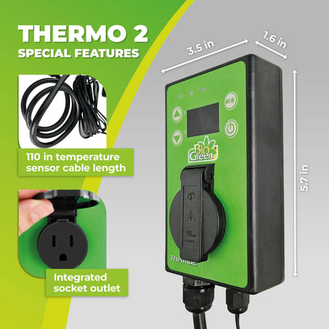 BioGreen Thermo2 digital display enables quick temperature readings for easy adjustments.