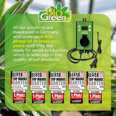 BioGreen Thermo2 heat and cool control demonstrates energy-aware climate management.