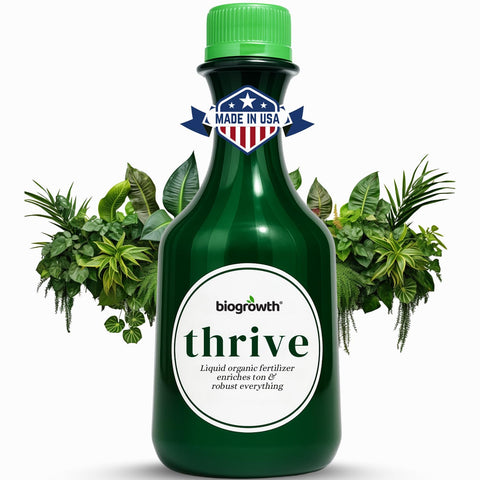 BIOGROWTH ORGANICS bottle pour demonstrates enzyme-powered plant food in action for growth