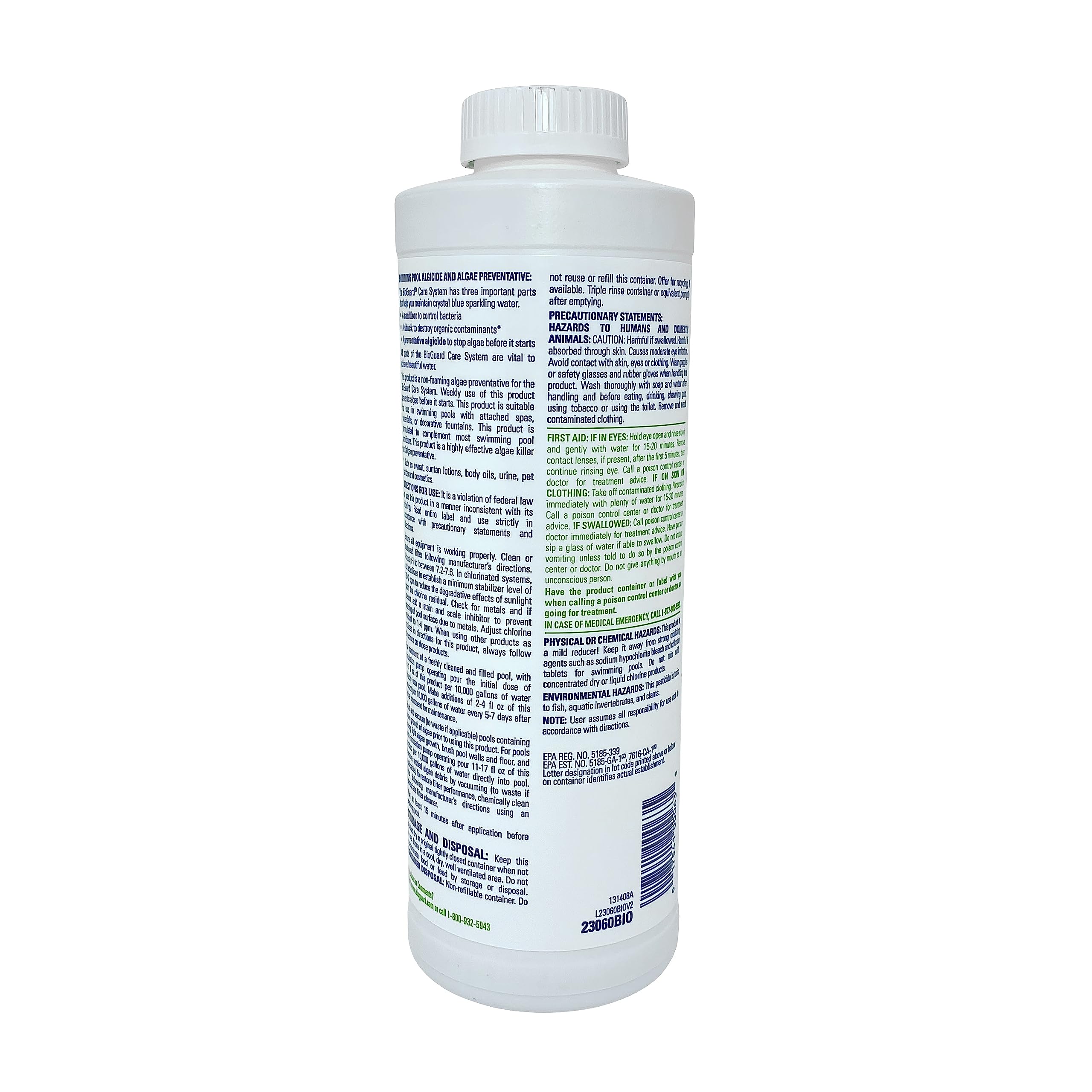 BioGuard Algae All 60 pool with spa protection illustrating compatibility with spa features.