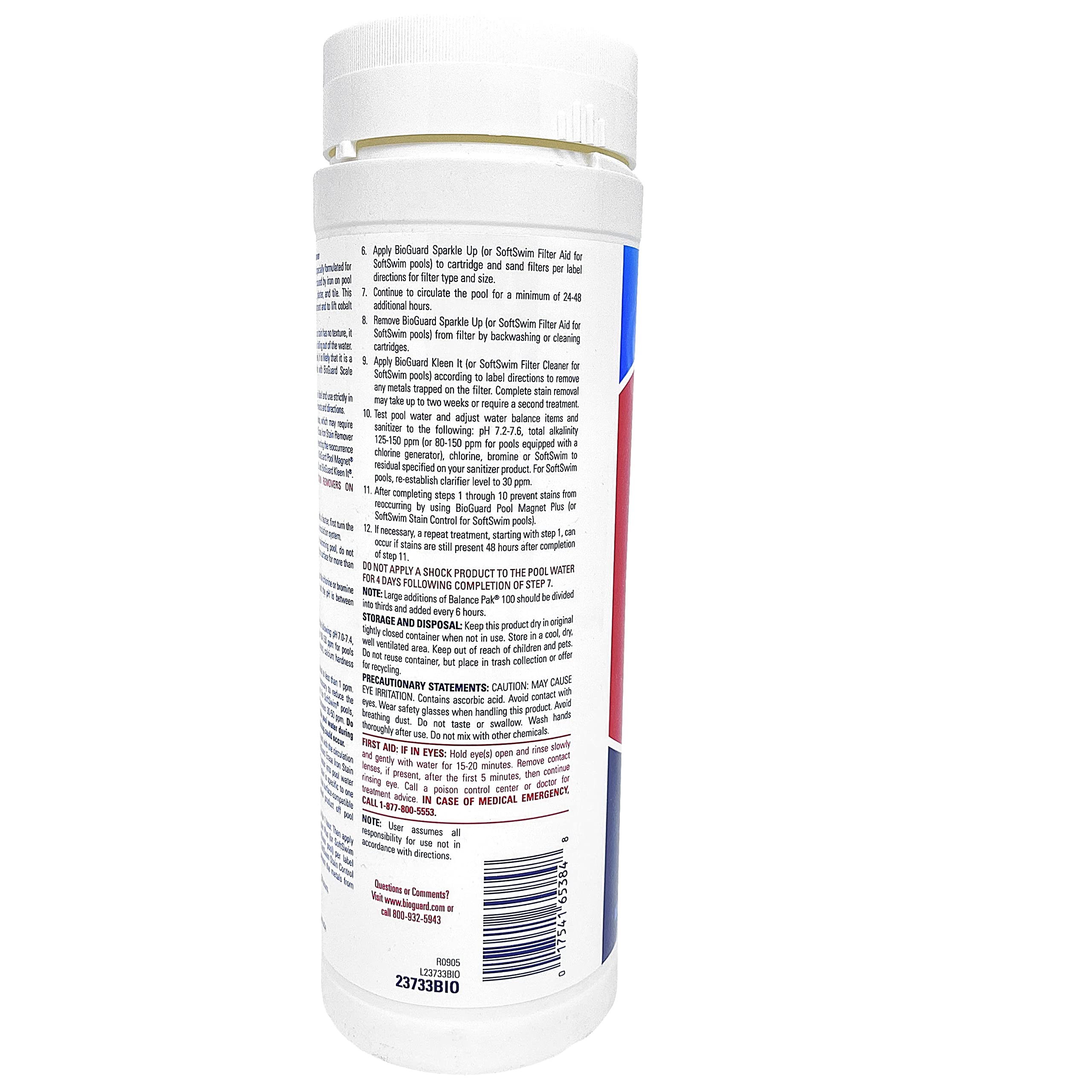 Using BioGuard Erase Iron Stain Remover to restore fiberglass or vinyl pool surfaces