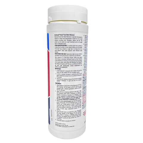 BioGuard Erase Iron Stain Remover applied to pool surface on plaster or tile