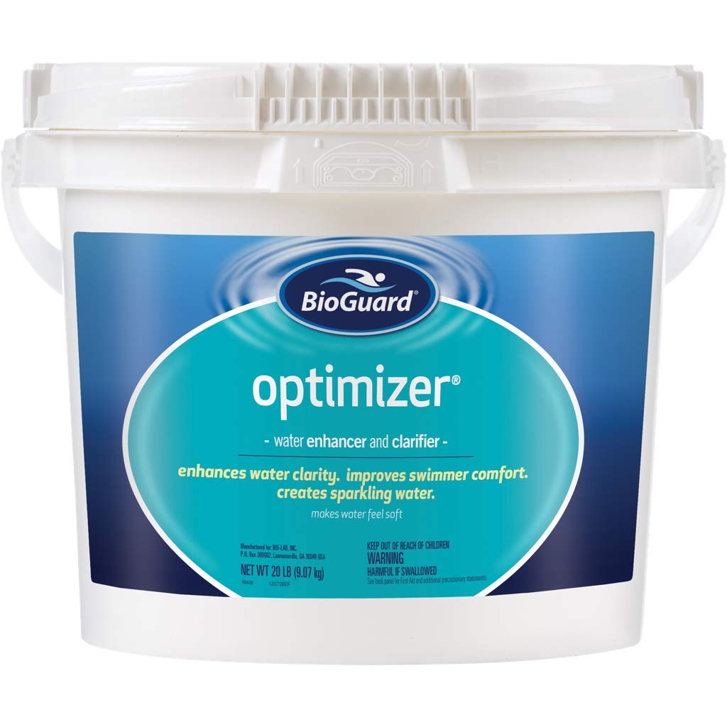 BioGuard Optimizer 20 lb bag improves pool clarity and swimmer comfort.