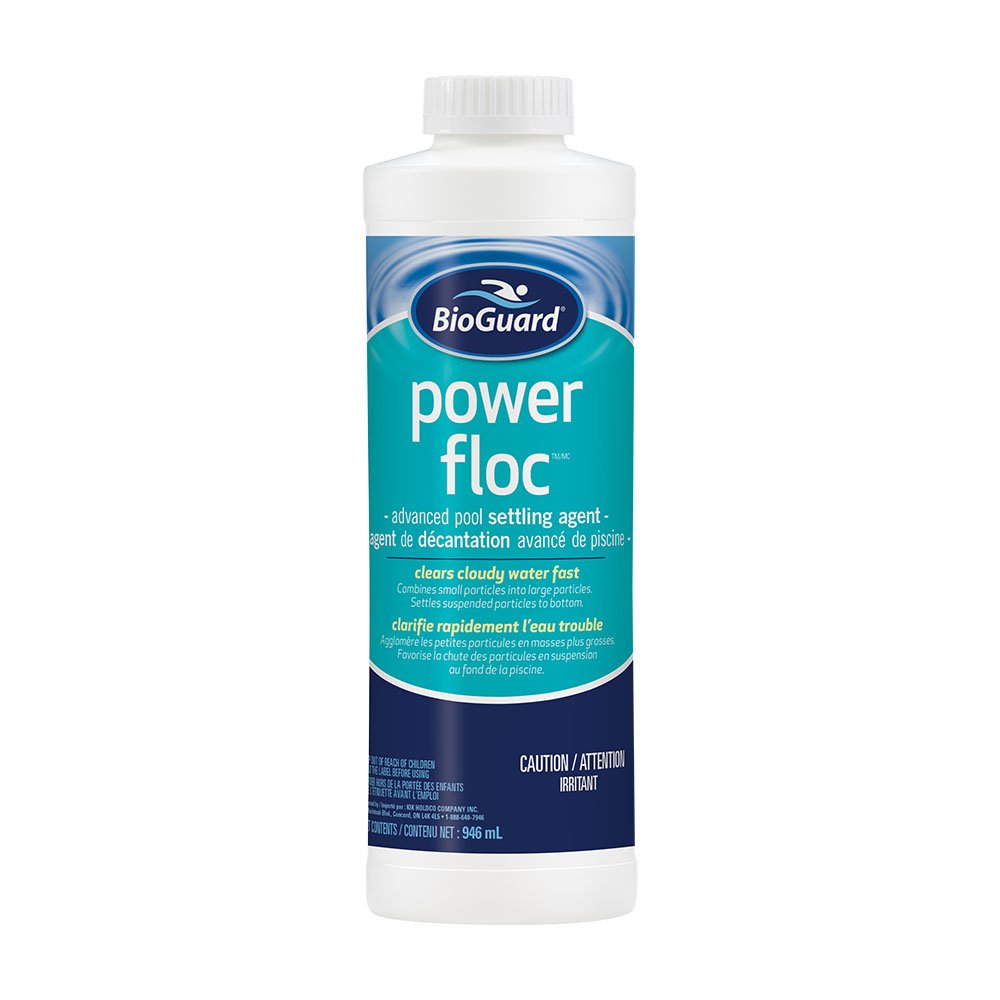 BioGuard PowerFloc bottle pour clears cloudy pool water after rain