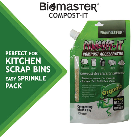 Biomaster Compost-It concentrate pouring close-up for faster composting