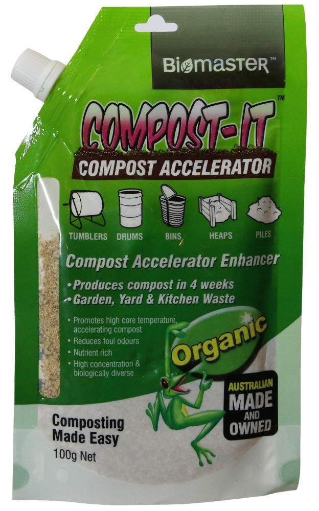 Biomaster Compost-It spout pack 100g front view for quick composting