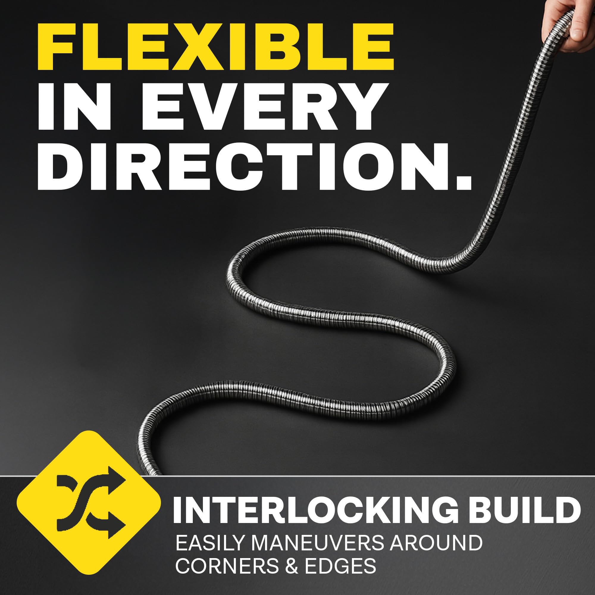 BIONIC STEEL stainless-steel-outer-layer resists wear in outdoor use.