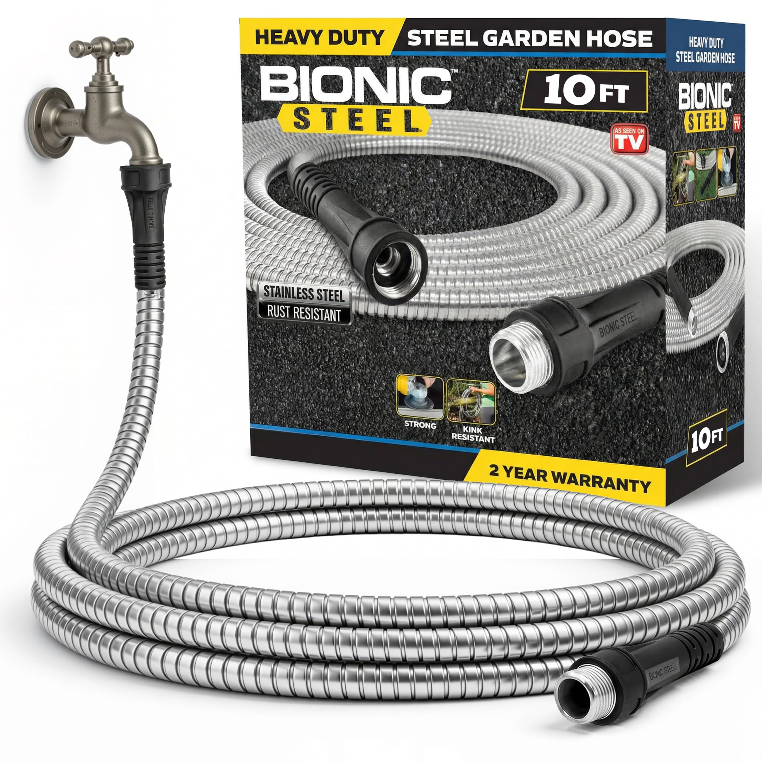 BIONIC STEEL short-10ft-hose-extension for easy reel setups and reach.