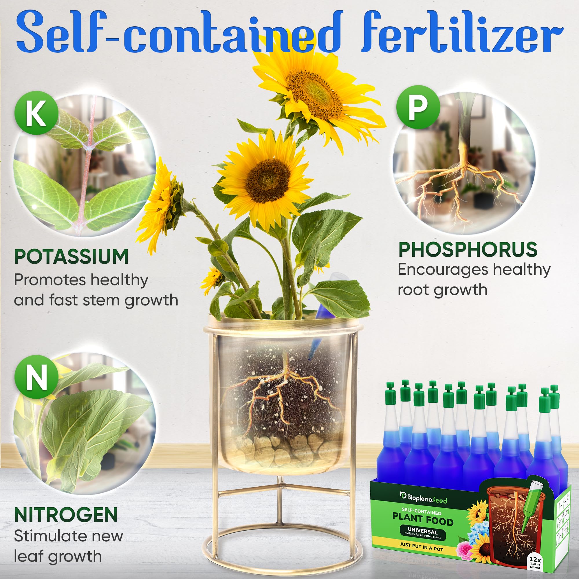 BIOPLENAFEED indoor houseplants closeup promotes healthy growth