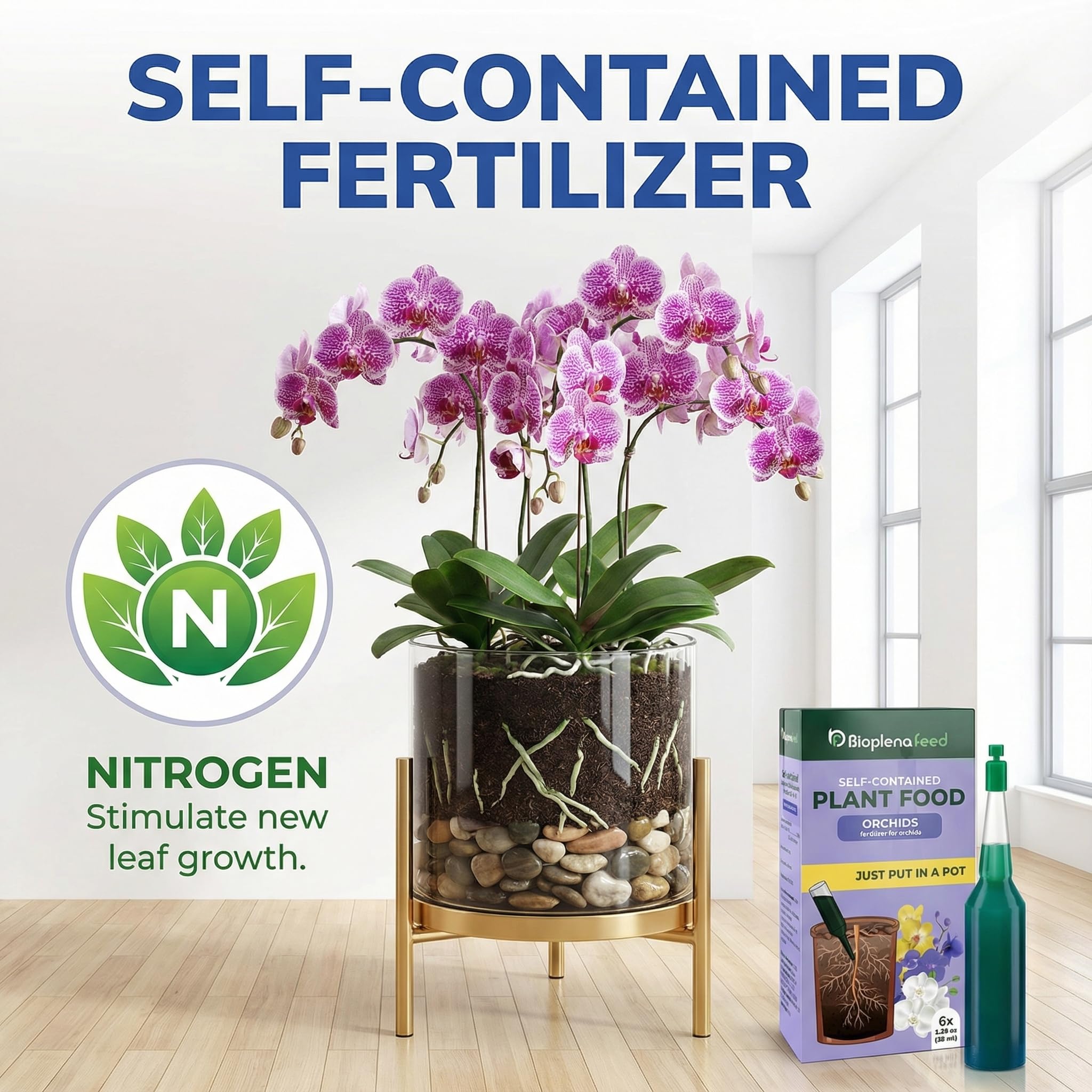 BIOPLENAFEED orchids with vibrant blooms supported by balanced feeding