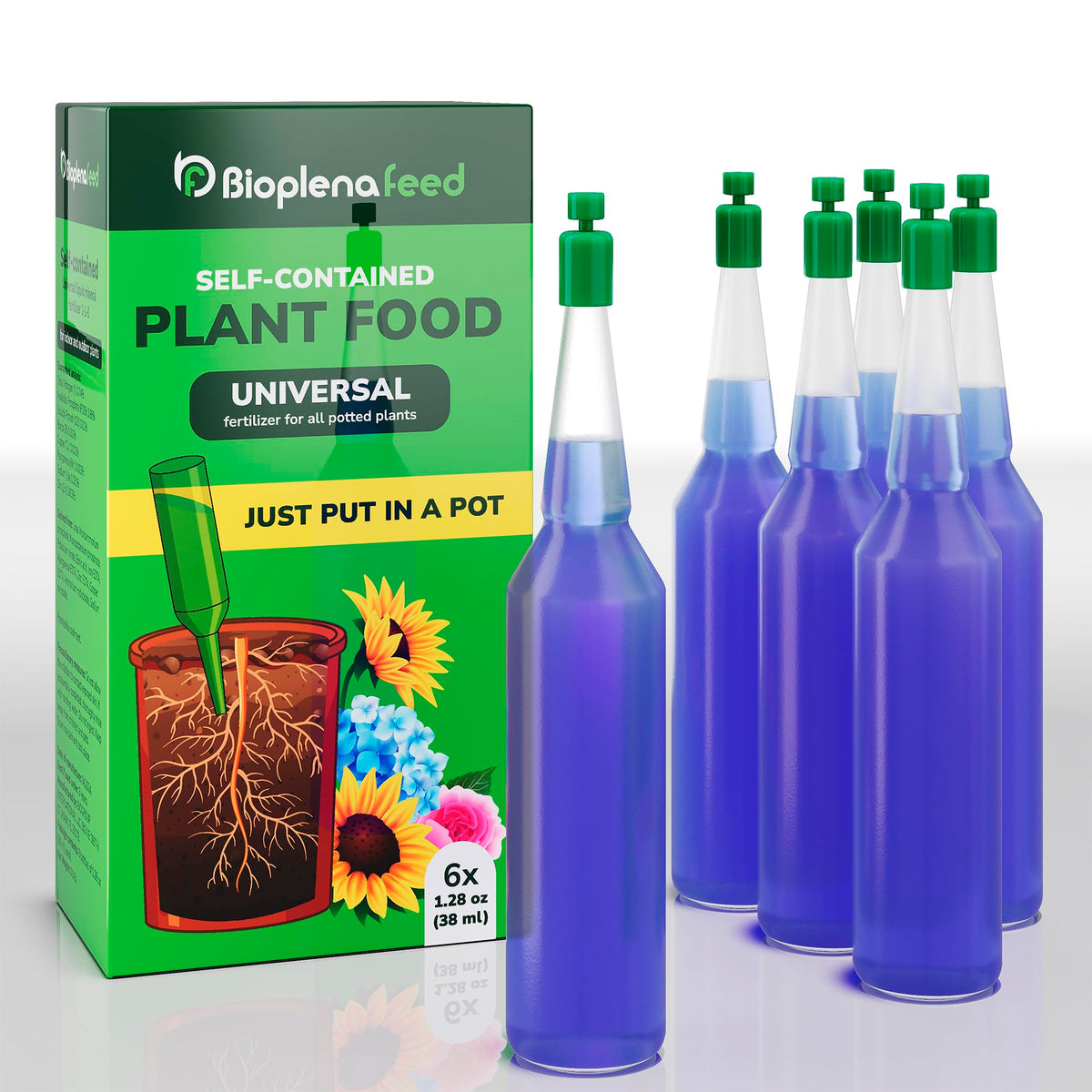 BIOPLENAFEED all-purpose liquid plant food bottle promotes vibrant indoor plants