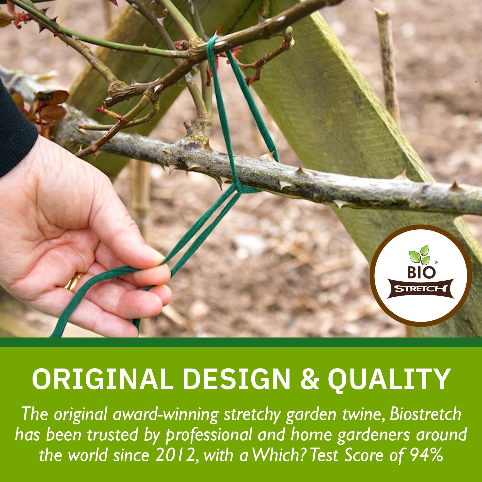 Biostretch biodegradable garden ties degrade naturally after outdoor use
