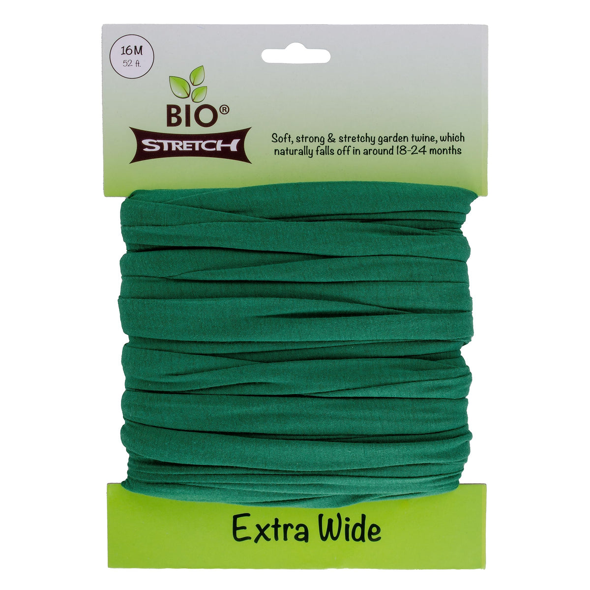 Biostretch extra-wide tree ties in a green roll offer easy, adjustable support for plants.