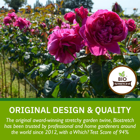 Biostretch tree ties naturally degrade after outdoor use, reducing waste.