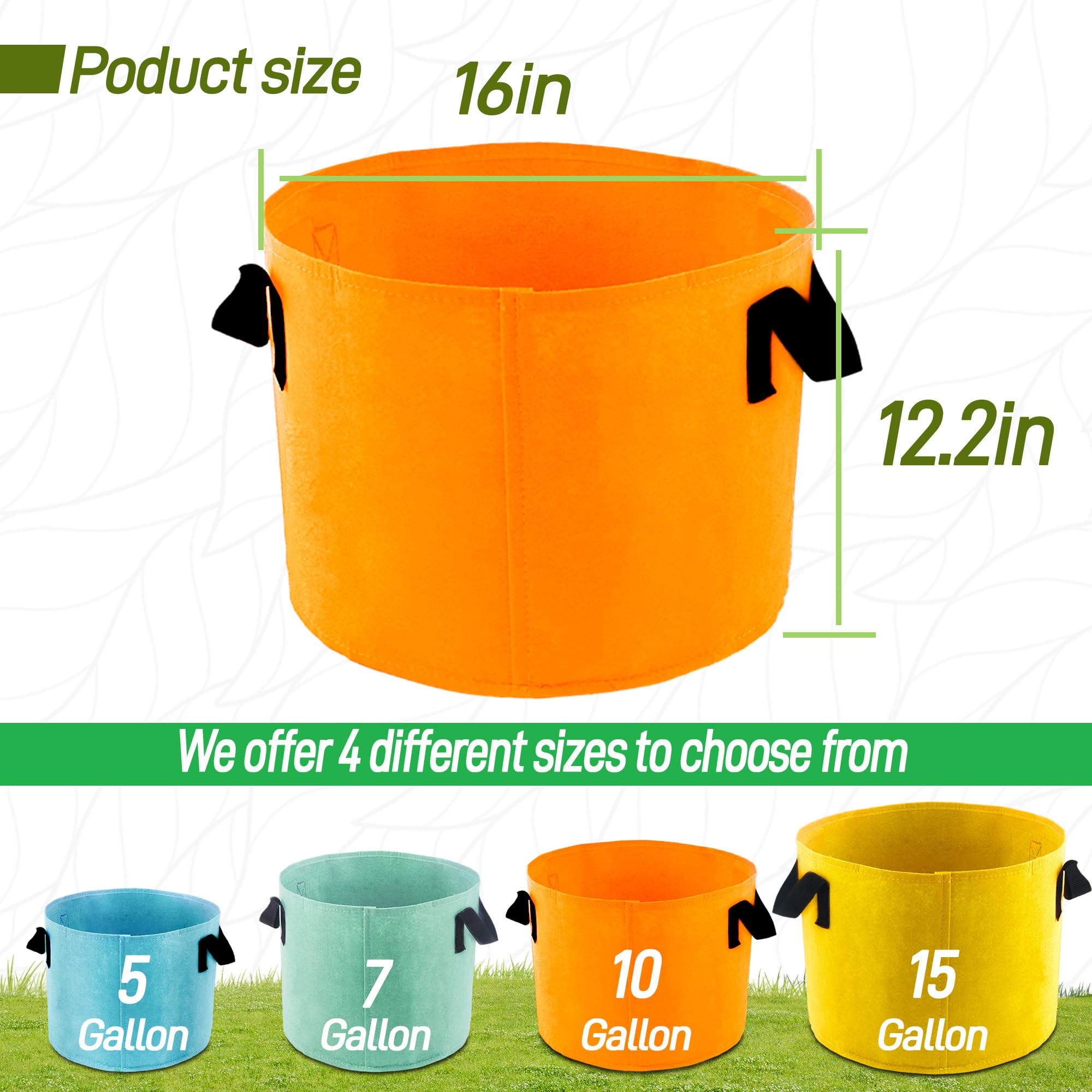 Biotolot 10-Gallon bags suited for vegetables and flowers in indoor/outdoor spaces.