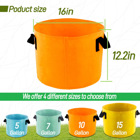 Biotolot 10-Gallon bags suited for vegetables and flowers in indoor/outdoor spaces.