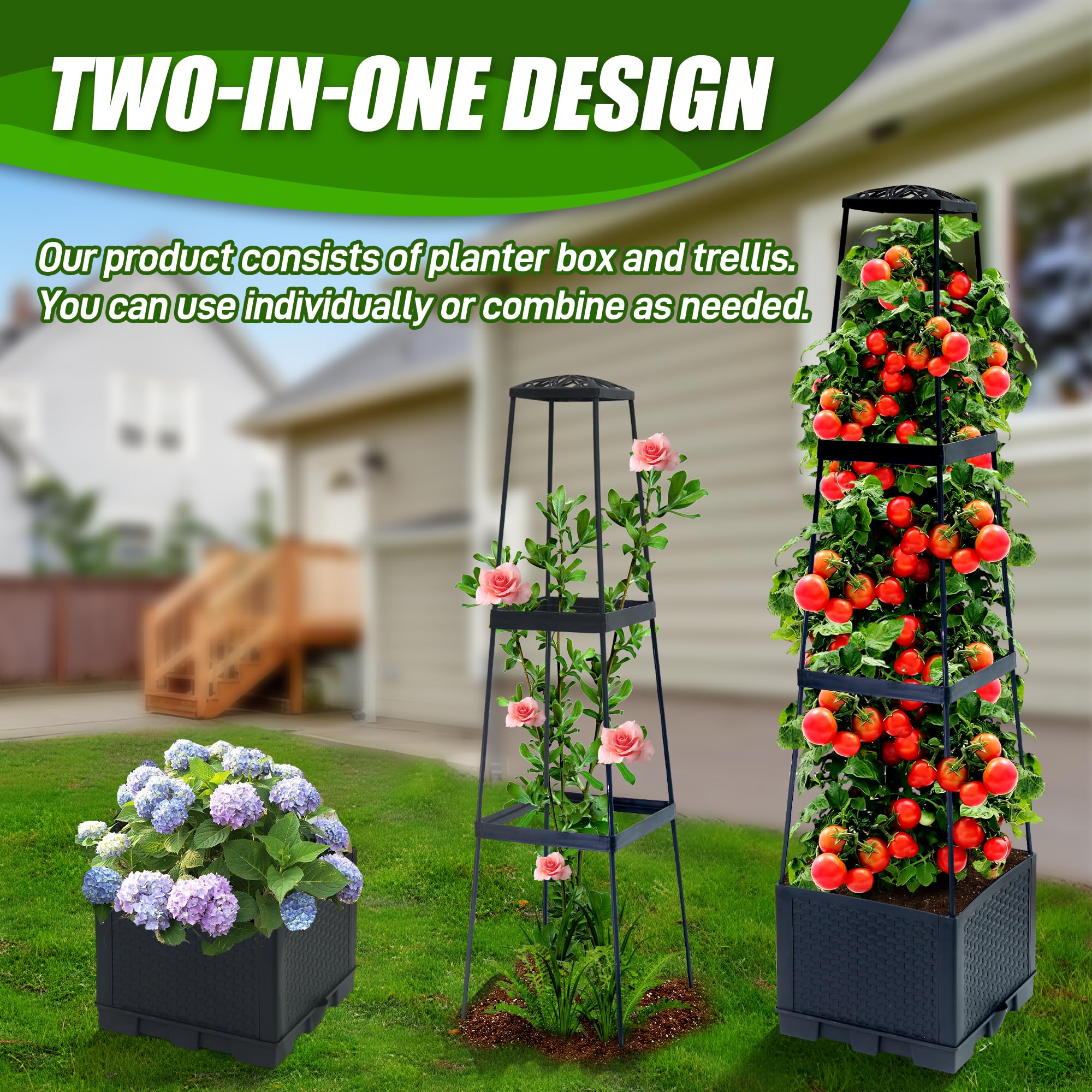 Biotolot 44.8-inch adjustable trellis height adapts to growing vines