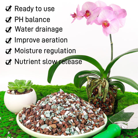 Biotolot bonsai soil mix green zeolite retains moisture for steady hydration.