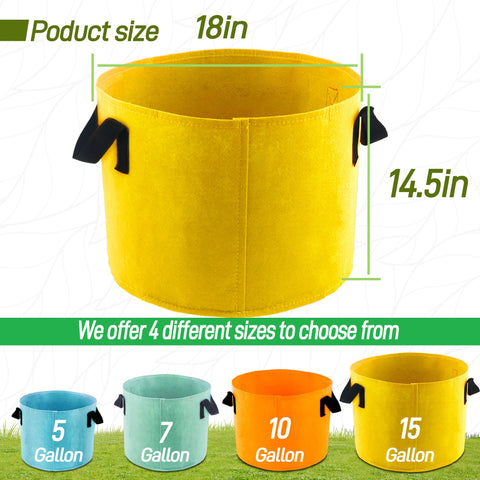 Biotolot colorful garden bags in use in a vibrant bed