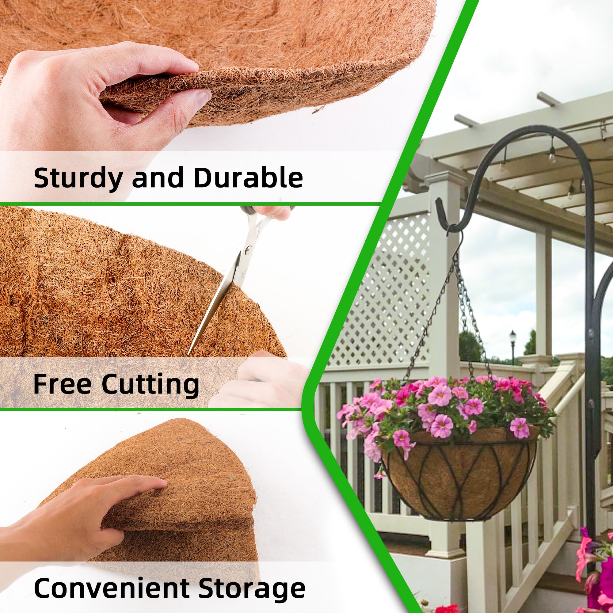 Biotolot durable round liner holds soil and withstands sun and wind.