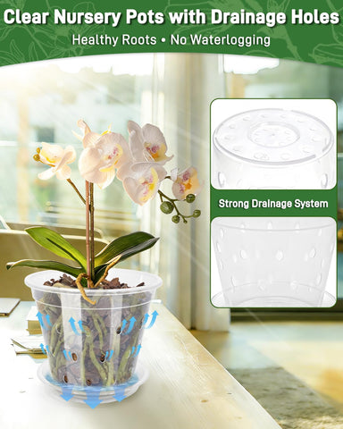 Biotolot orchid pot features thick plastic for durable, crack-resistant use.