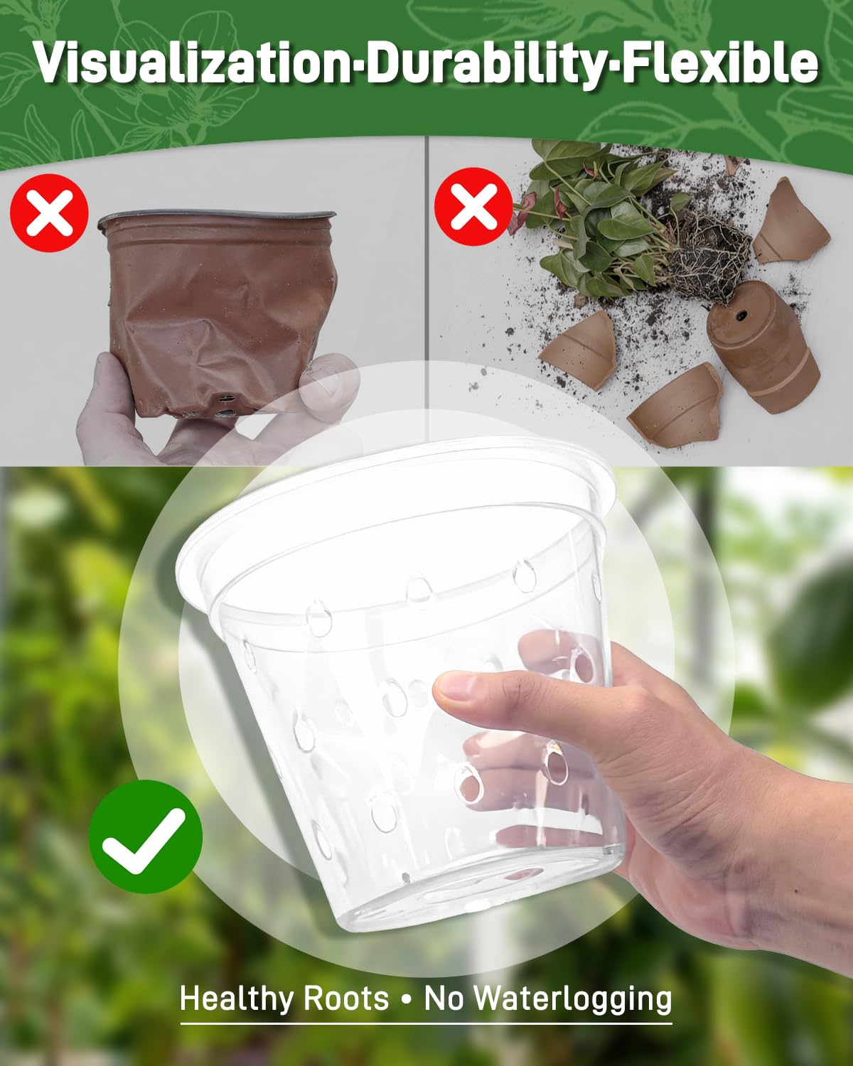 Biotolot 7 inch pot comes with a matching saucer for mess-free care.