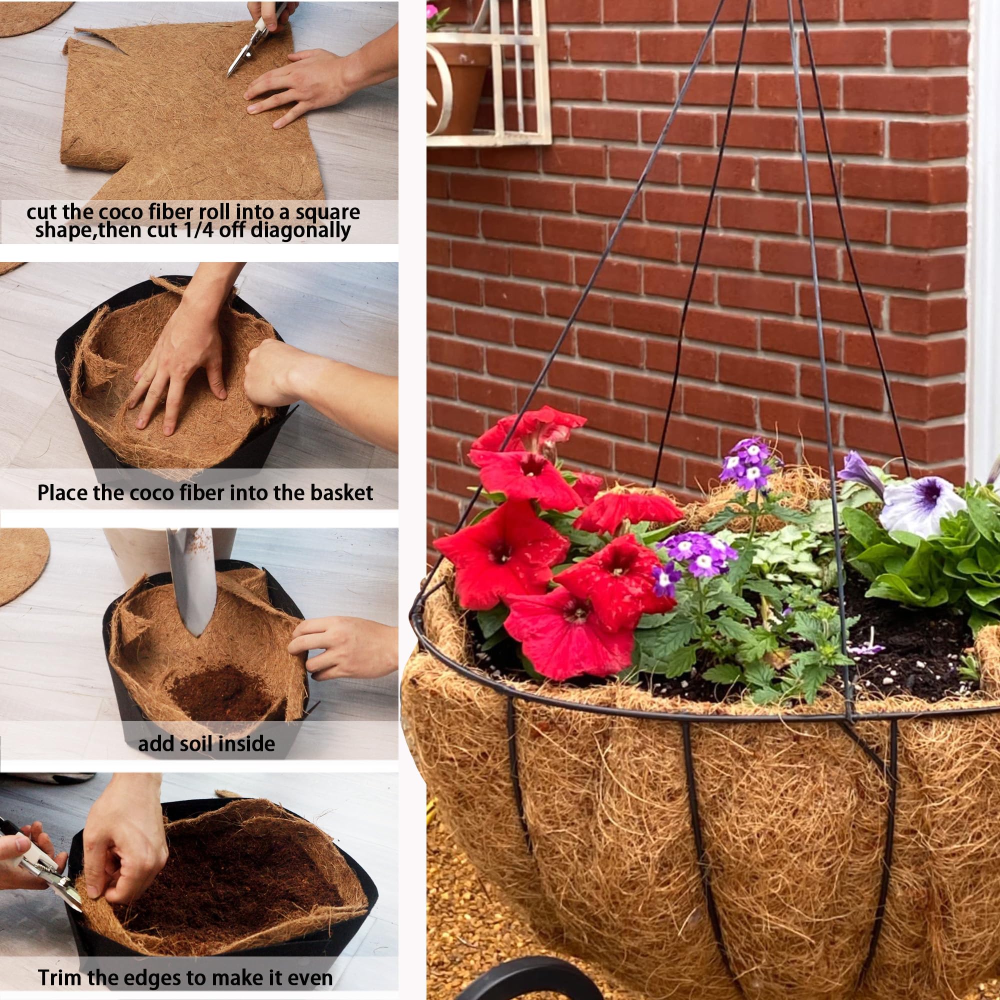 Biotolot planter mat in natural coconut fiber adds texture and moisture balance.