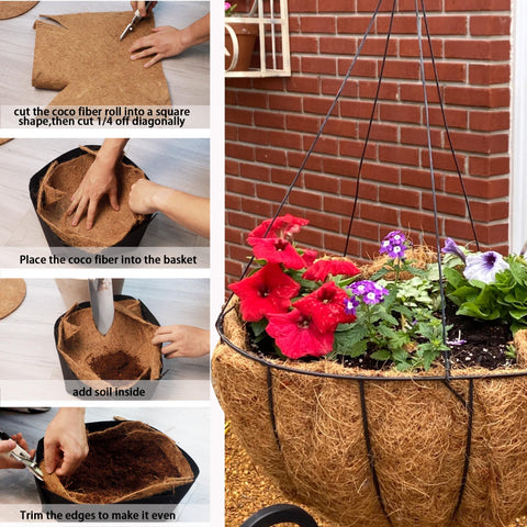 Biotolot planter mat in natural coconut fiber adds texture and moisture balance.