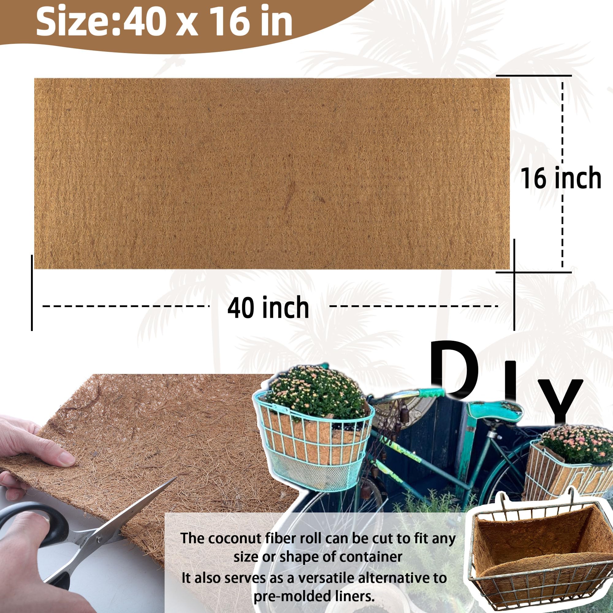 Biotolot window box liner coconut fiber helps soil stay in place and dry evenly.