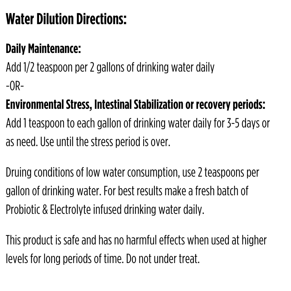 Bioverse Dr. Connie probiotic-electrolyte powder in chicken water during heat or stress.